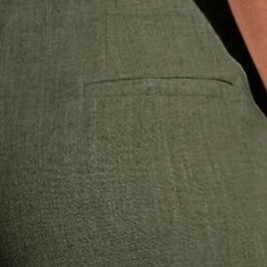 Wide Leg Trousers with Patch Pockets in Pine Cloud - 2190102